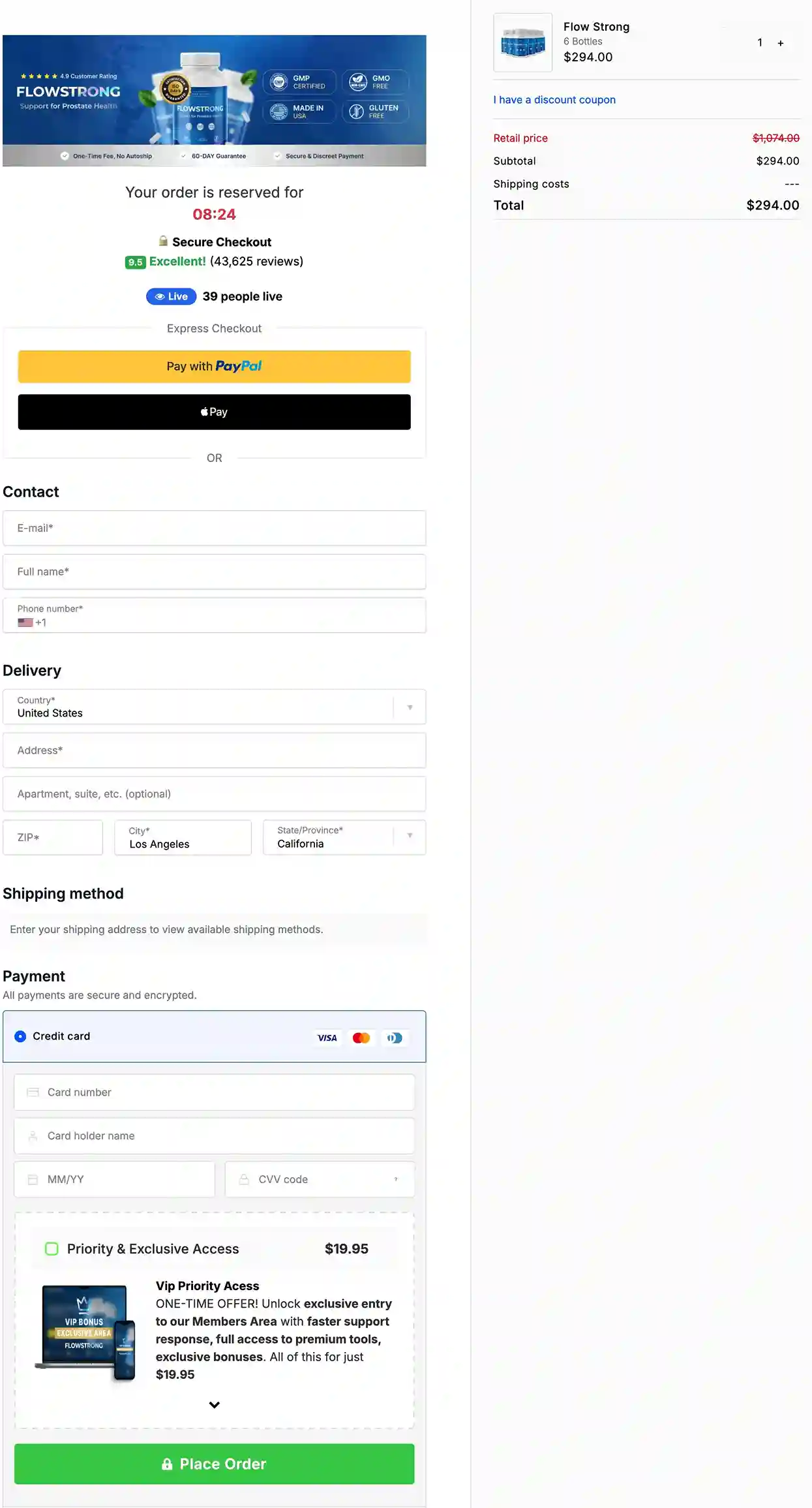 FlowStrong Secure Payment – All Major Cards, SSL Encrypted, Discreet